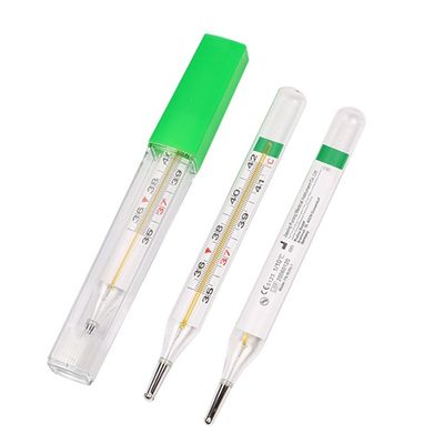 Termômetro Oral de Vidro Vermelho Líquido Médico da axila Rectal com Suporte OEM Personalizado