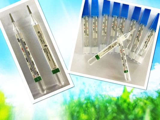 Suporte personalizado Compatível com a certificação CE de vidro livre de mercúrio Clinical Oral Armpit Medical Fever Thermometer para bebê e adulto