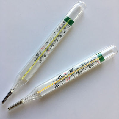 Suporte personalizado Sem termômetro clínico de tubo de vidro de mercúrio para aplicações