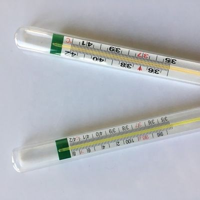 Termômetros de vidro aprovados CE Alta precisão 41°C 0,1°C e 0,15°C Impermeável